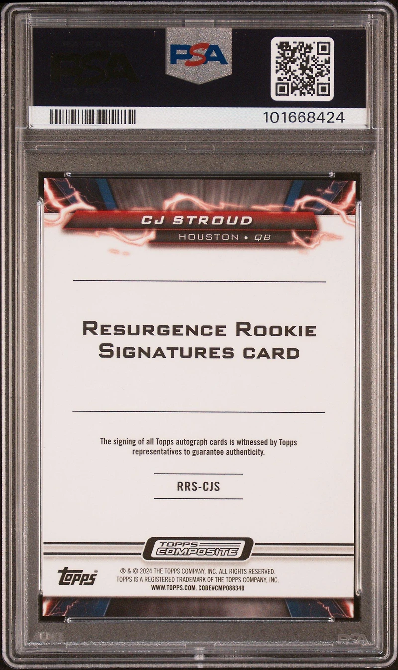2023 Topps Composite Resurgence Rookie Signatures Cjs Cj Stroud PSA 10