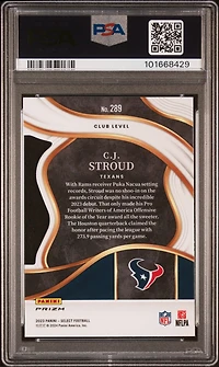 2023 Panini Select 289 Cj Stroud Die-cut Black & Green Prizm PSA 10