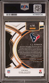 2023 Panini Select 183 Cj Stroud Die-cut Red & Prizm PSA 10