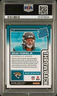 2024 Panini Donruss Rated Rookies Throwback 7 Brian Thomas Jr. PSA 9