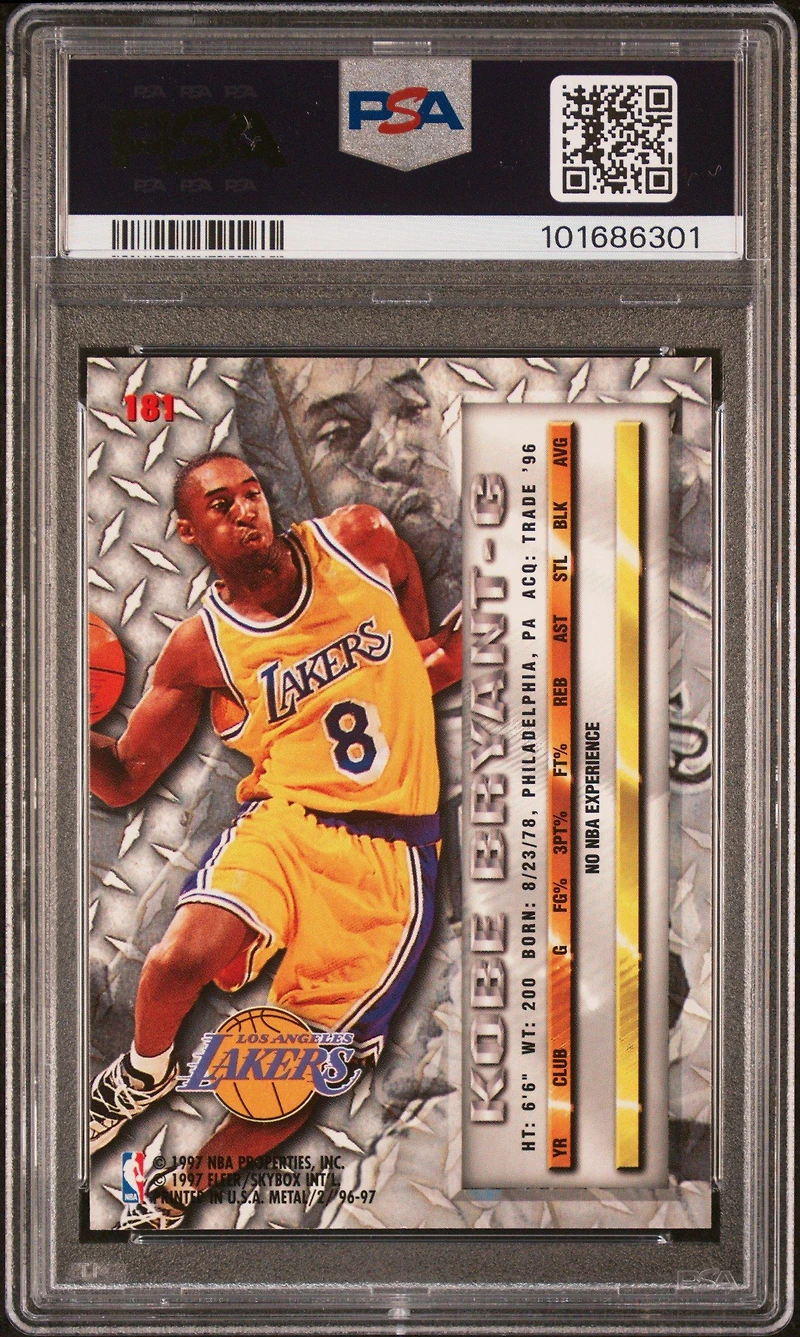 1996 Metal 181 Kobe Bryant PSA