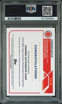 2023 Topps Chrome Mcdonald's All-american Autographs Sc Stephon Castle PSA 10