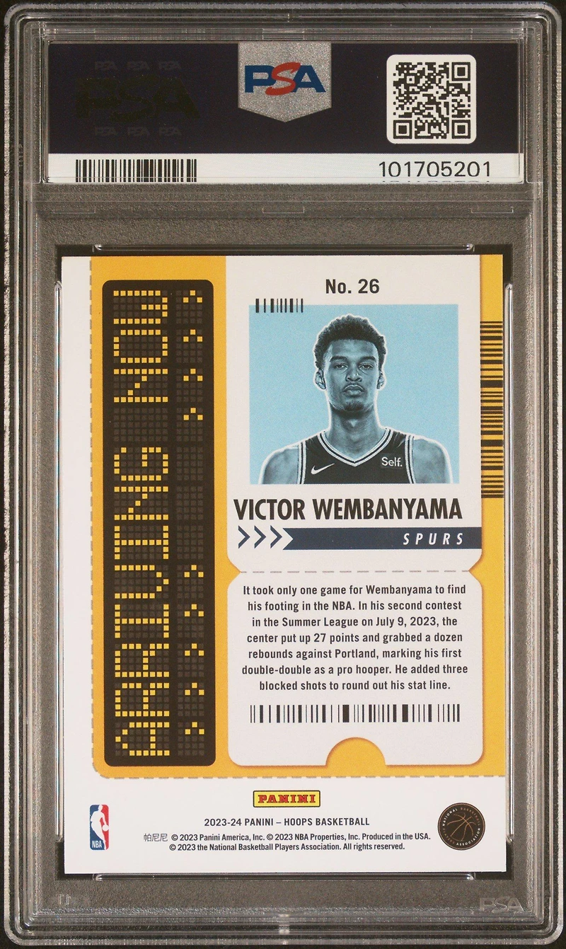 2023 Panini Nba Hoops Arriving Now 26 Victor Wembanyama PSA 10
