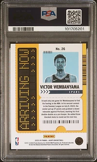 2023 Panini Nba Hoops Arriving Now 26 Victor Wembanyama PSA 10