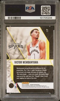2023 Panini Phoenix Fade To Black 11 Victor Wembanyama Blue Ice PSA 10