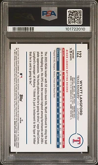2024 Topps Chrome 122 Wyatt Langford Purple Speckle Refractor PSA 10