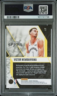 2023 Panini Phoenix Fade To Black 11 Victor Wembanyama Teal Lazer PSA 10