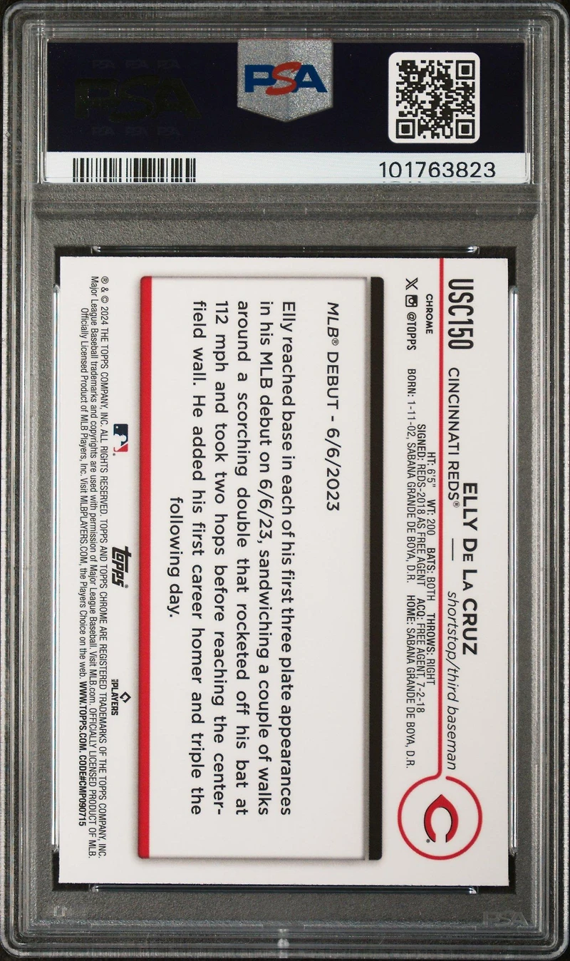 2024 Topps Chrome Update Usc150 Elly De La Cruz X-fractor PSA 10