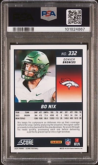 2024 Panini Score 332 Bo Nix PSA 10