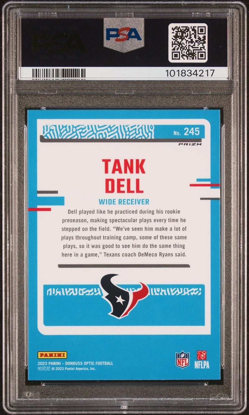 2023 Panini Donruss Optic 245 Tank Dell Holo PSA 10