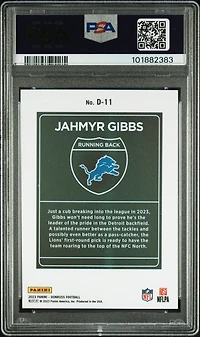 2023 Panini Donruss Downtown! D11 Jahmyr Gibbs PSA 8