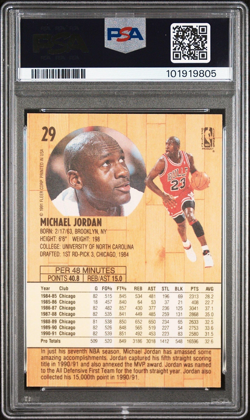 1991 Fleer 29 Michael Jordan PSA
