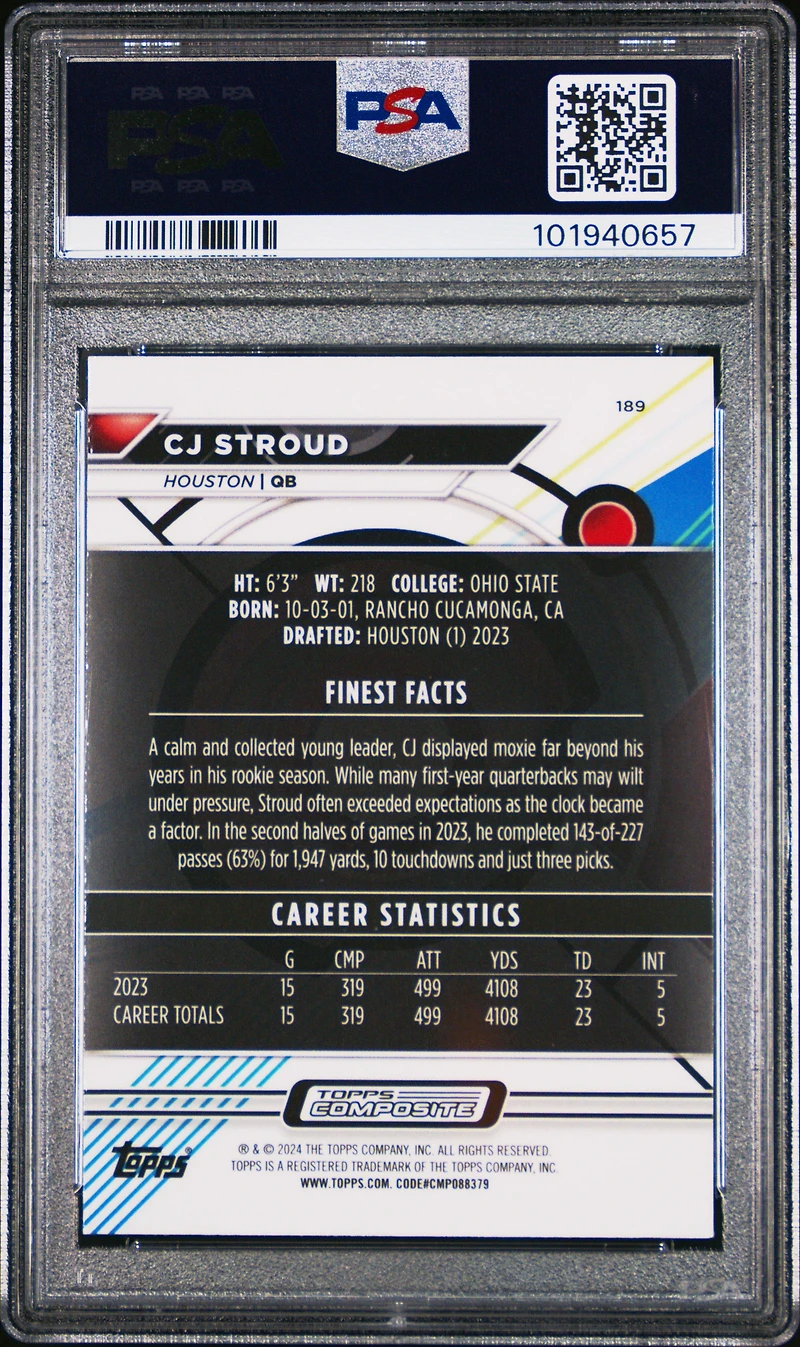 2023 Topps Composite 189 Cj Stroud PSA