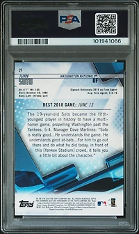 2018 Bowman's Best 29 Juan Soto Refractor PSA 10
