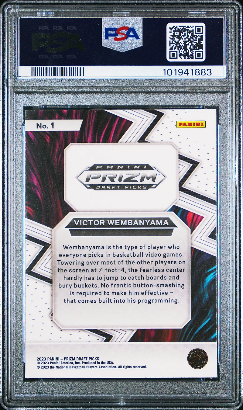 2023 Panini Prizm Draft Picks Fearless 1 Victor Wembanyama PSA 10