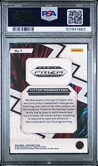 2023 Panini Prizm Draft Picks Fearless 1 Victor Wembanyama PSA 10