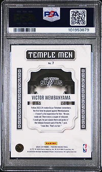 2023 Panini Phoenix Temple Men 7 Victor Wembanyama Blue Ice PSA 10