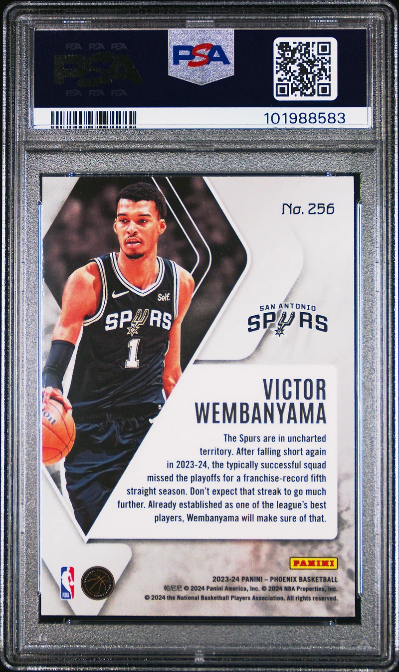 2023 Panini Phoenix 256 Victor Wembanyama Silver PSA 10