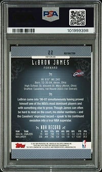 2006 Finest 22 Lebron James Refractor PSA 9