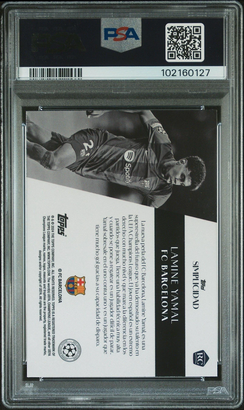 2023 Topps Uefa Club Competitions Simplicidad  Lamine Yamal PSA 9