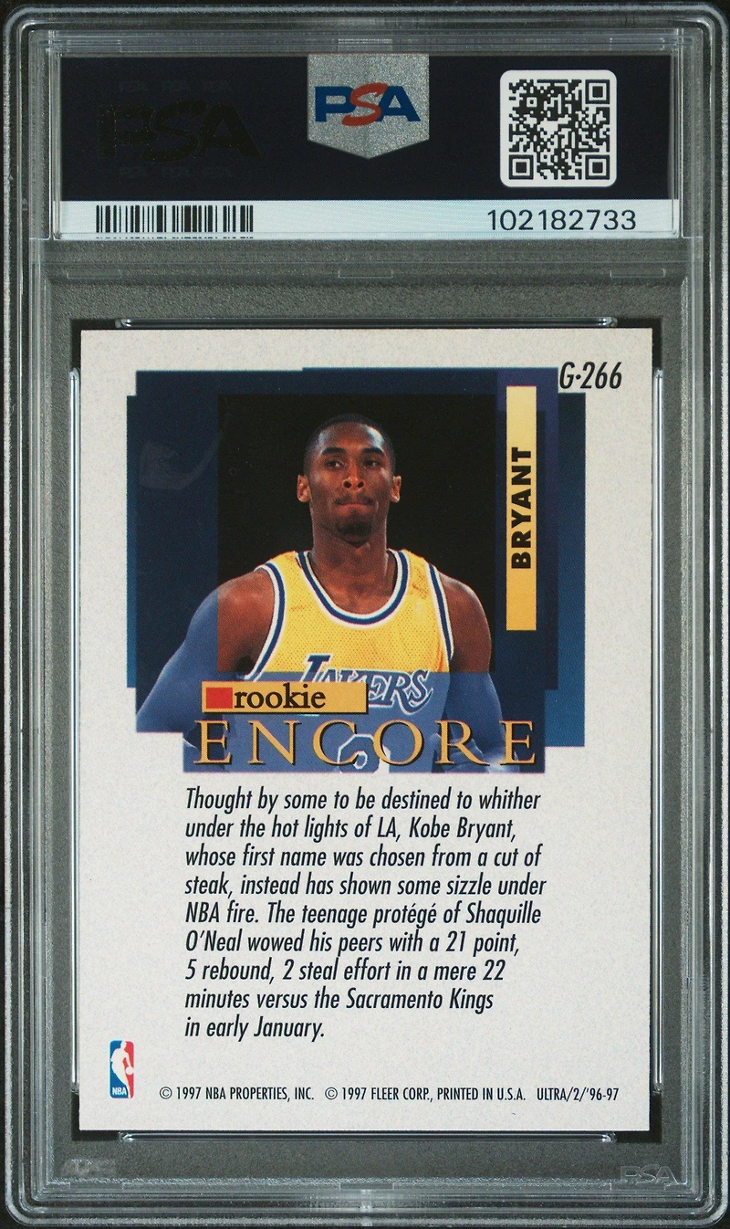 1996 Ultra G266 Kobe Bryant Gold Medallion PSA 8