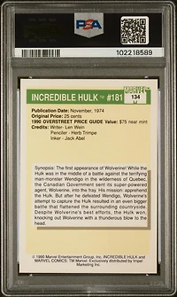 1990 Marvel Universe 134 Incredible Hulk #181 PSA 9