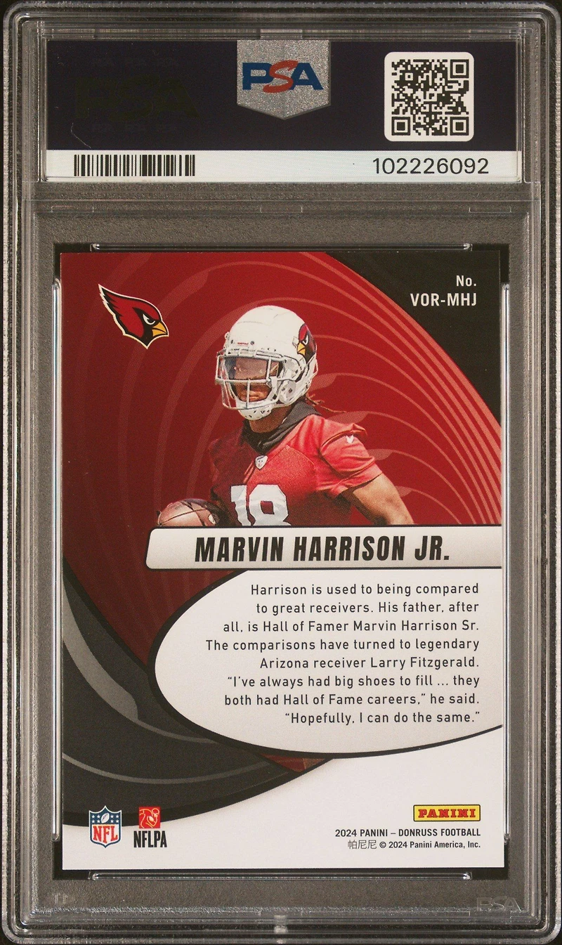 2024 Panini Donruss Vortex Vormhj Marvin Harrison Jr. PSA 9