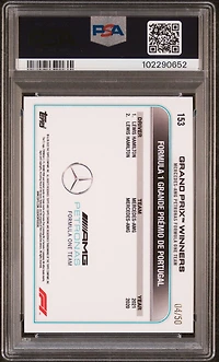 2022 Topps Chrome Formula 1 153 Lewis Hamilton Gold Checker Flag Refractor PSA 10