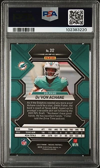 2023 Panini Mosaic 312 De'von Achane Red Sparkle PSA 10