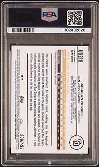 2024 Topps Update Us210 Jackson Merrill Green Crackle Foilboard PSA 10