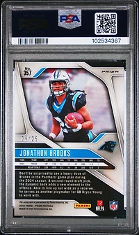 2024 Panini Prizm 357 Jonathon Brooks Autograph-camo PSA 9