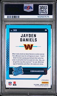 2024 Panini Donruss 389 Jayden Daniels Optic Preview PSA 10