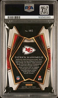 2021 Panini Select 102 Patrick Mahomes Ii Die-cut Silver Prizm PSA 9