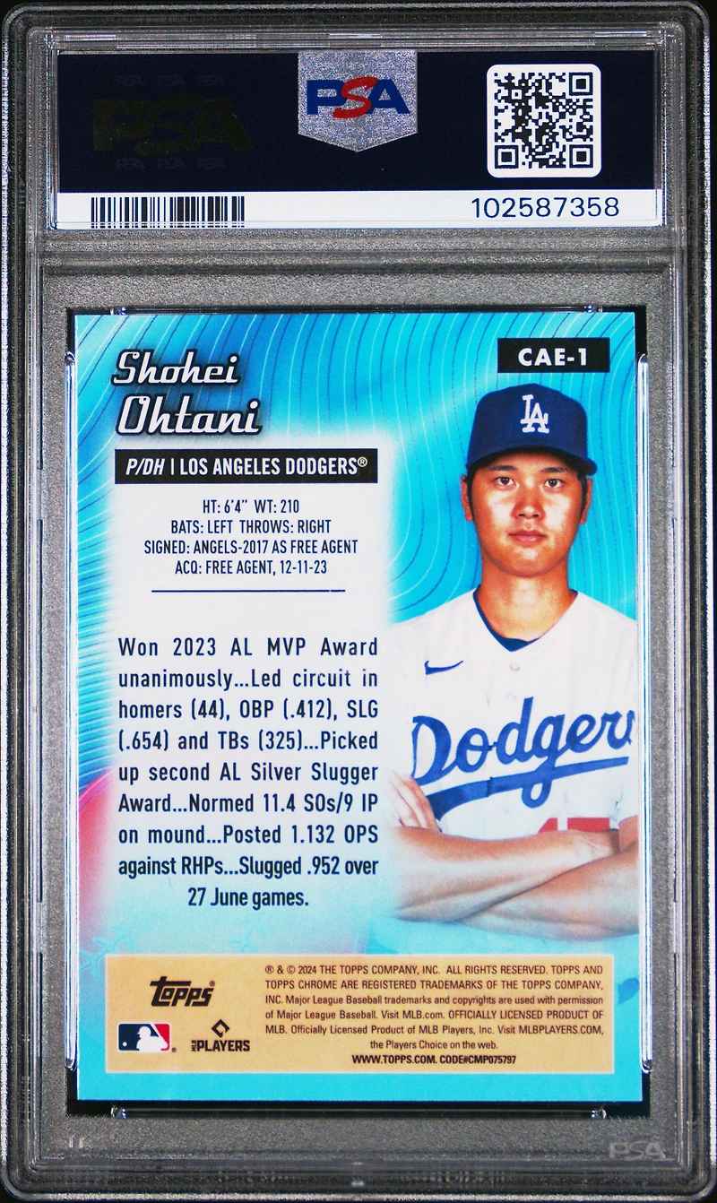 2024 Topps Chrome Chrome All Etch Cae1 Shohei Ohtani PSA 10