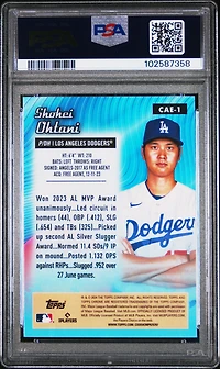 2024 Topps Chrome Chrome All Etch Cae1 Shohei Ohtani PSA 10