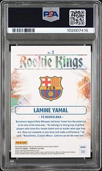 2023-24 Panini Donruss Fifa Rookie Kings 2 Lamine Yamal PSA 10