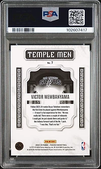 2023 Panini Phoenix Temple Men 7 Victor Wembanyama Silver PSA 9