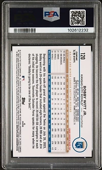2024 Topps Chrome 120 Bobby Witt Jr. Lightboard Logo PSA 10