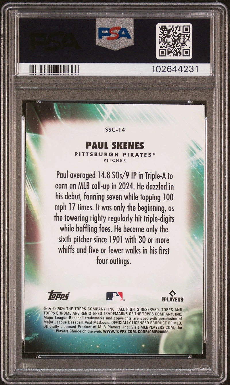 2024 Topps Chrome Update Stratospheric Stars 14 Paul Skenes PSA 9