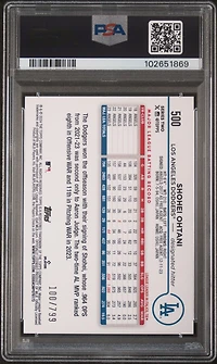 2024 Topps 500 Shohei Ohtani Purple Foil PSA 10