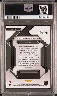 2023 Panini Prizm Emergent 12 Victor Wembanyama Silver Prizm PSA