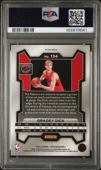 2023 Panini Prizm 134 Gradey Dick Silver Prizm PSA 10