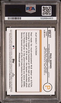 2024 Topps Chrome Update Usc27 Paul Skenes Aqua Refractor PSA 9