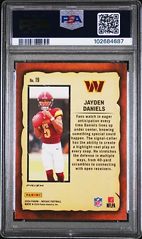 2024 Panini Mosaic Notoriety 19 Jayden Daniels PSA 10