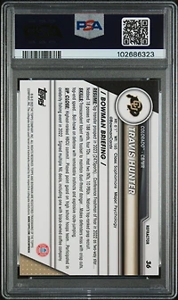 2023 Bowman University Chrome 36 Travis Hunter Refractor PSA 10