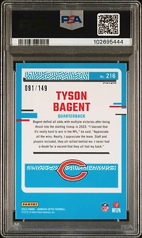 2023 Panini Donruss Optic 216 Tyson Bagent Flex PSA 10