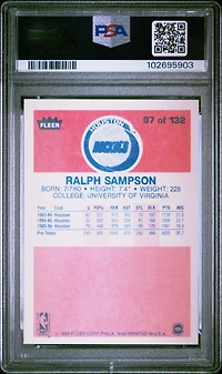 1986 Fleer 97 Ralph Sampson PSA 8