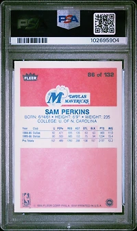 1986 Fleer 86 Sam Perkins PSA 9