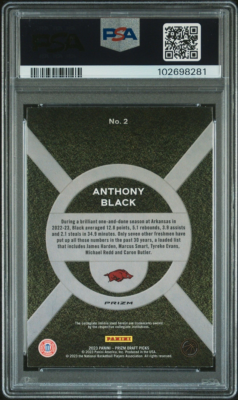 2023 Panini Prizm Draft Picks On Campus 2 Anthony Black PSA 9