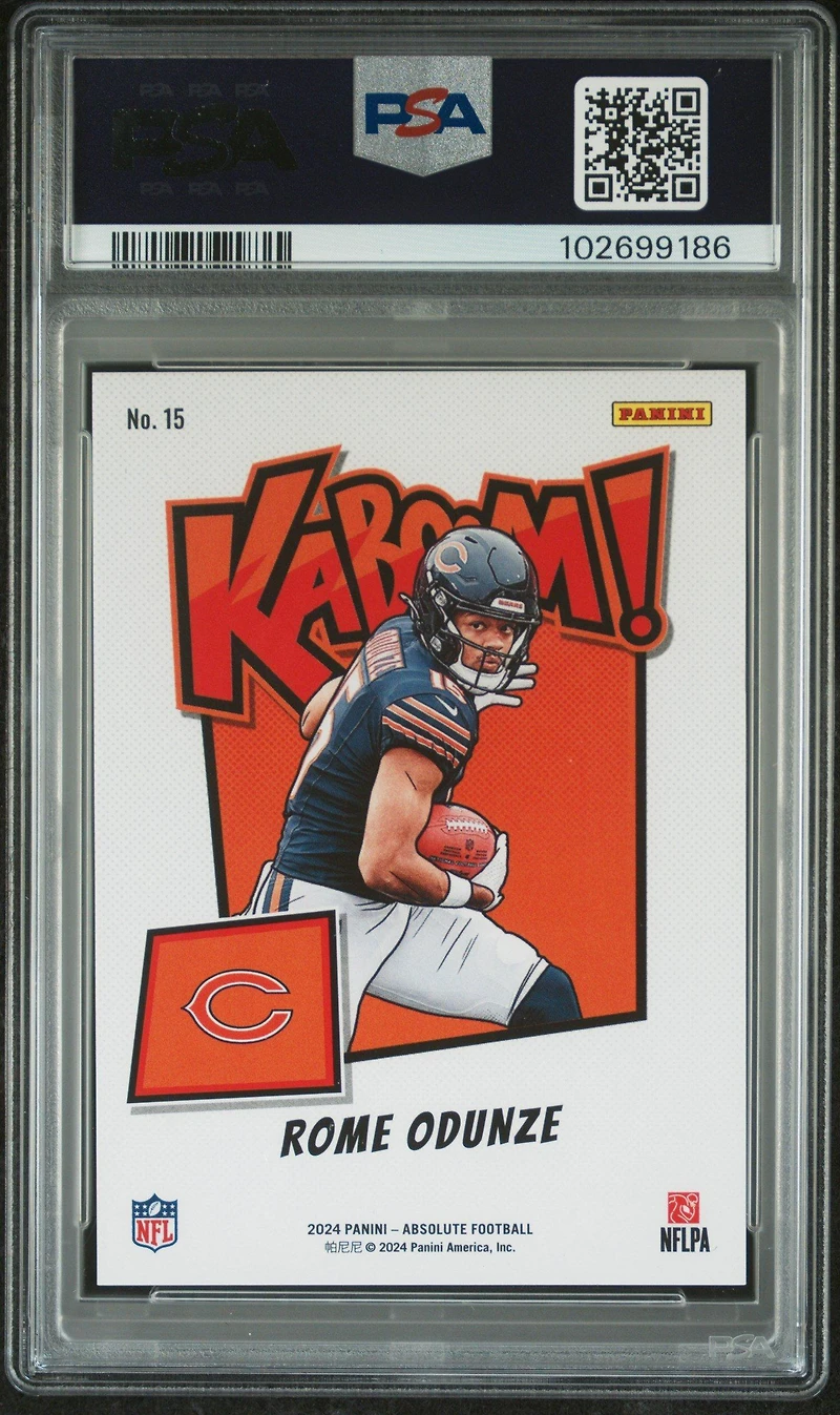 2024 Panini Absolute Kaboom! Horizontal 15 Rome Odunze PSA 9